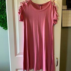 Pink short sleeve t-shirt dress